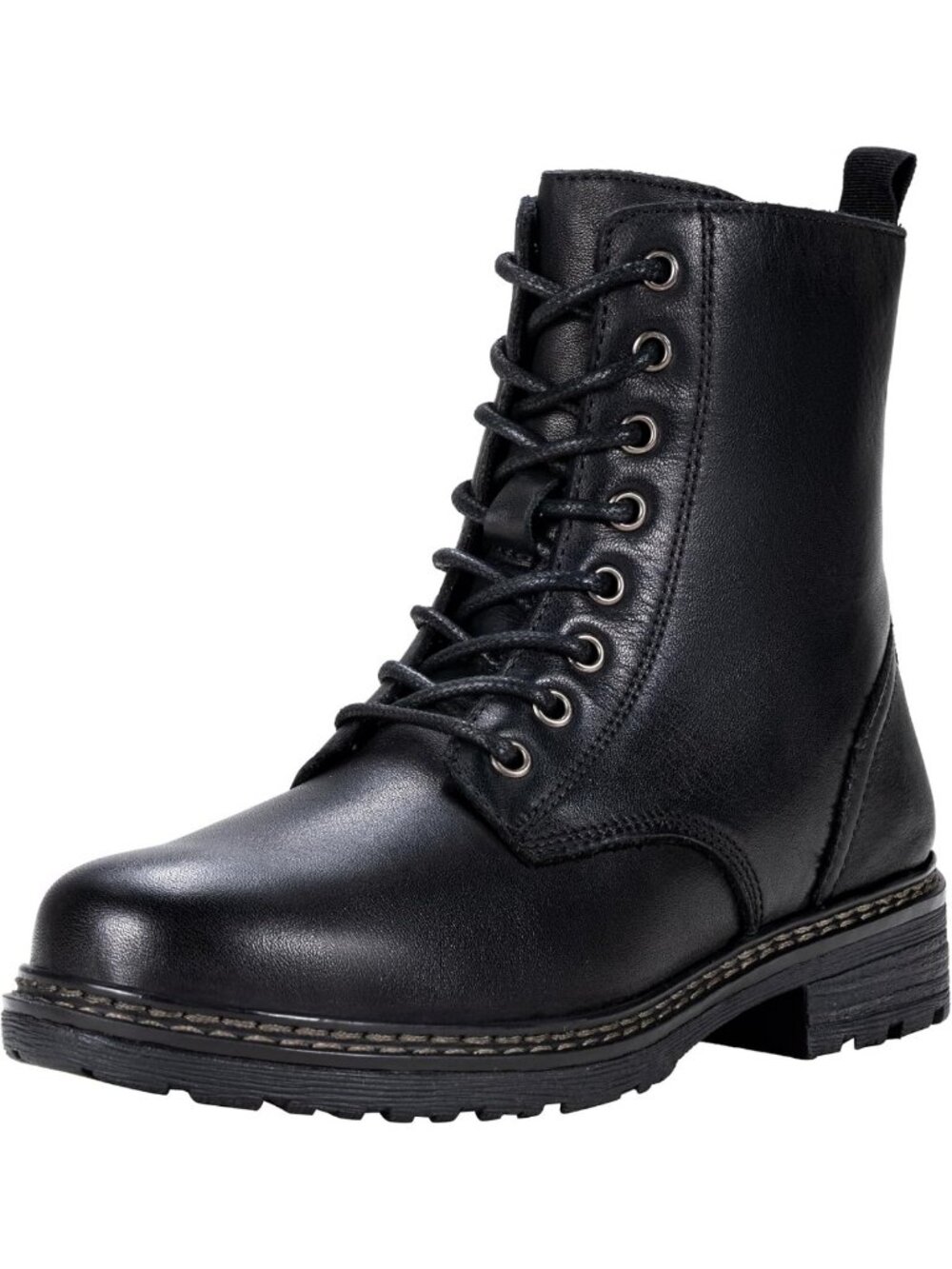 Stylish Lace-Up Women's Combat Ankle Boots with Side Zipper - Trendy Footwear